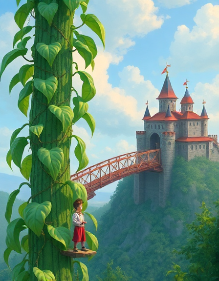 Jack and the Beanstalk: The Bridge Between Worlds - A Tale of Hard Work and Happiness