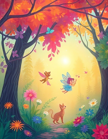 The Whimsical Adventures of Sparkle and the Rainbow Forest