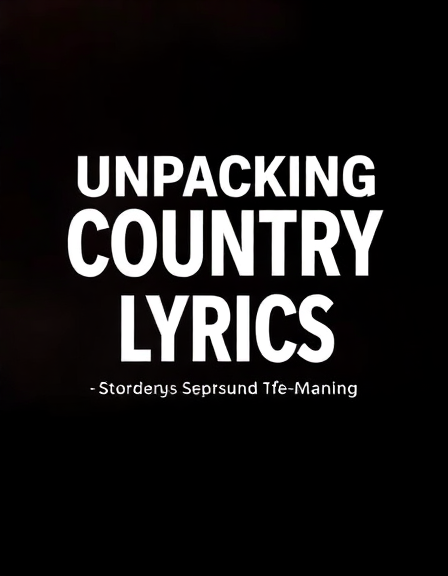 Unpacking Country Lyrics: Stories, Messages, and Meaning